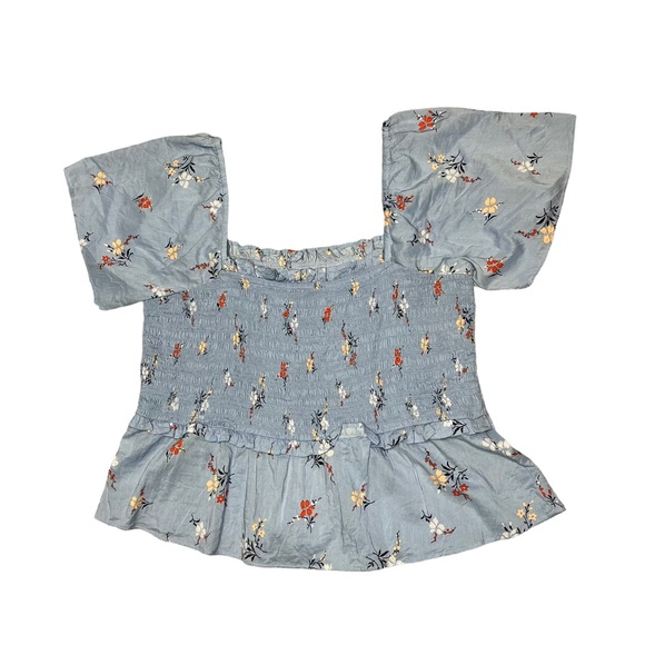 Madewell Smocked Flutter-Sleeve Top in Aloha Floral Size Large - Picture 13 of 14